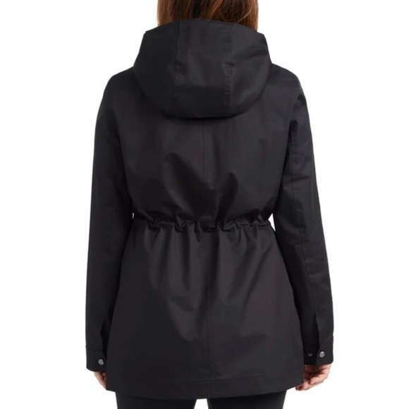 Hunter Ladies Water Resistant Cotton Smock Jacket Black XL Hooded Drawstring - Picture 2 of 6